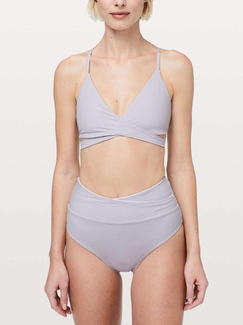 Lululemon Whimsy Fairycore Tied To Tide Swim Top Silver Lilac Sz 6